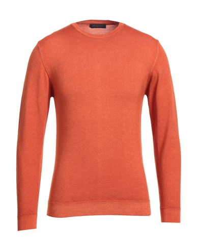 Daniele Fiesoli Man Sweater Orange Size Xxl Merino Wool