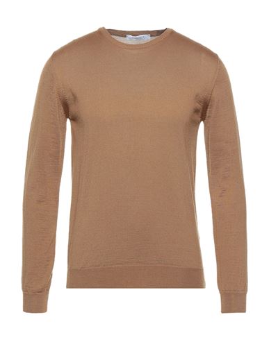 Man Sweater Camel Size L Merino Wool, Acrylic