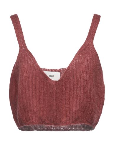 Solotre Woman Top Rust Size 3 Mohair Wool, Polyamide, Merino Wool In Red