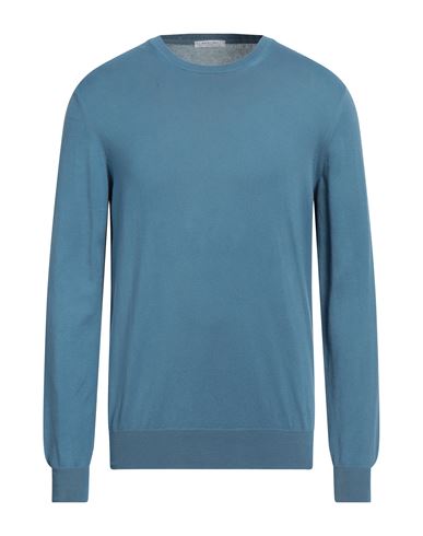 Boglioli Man Sweater Slate Blue Size M Cotton