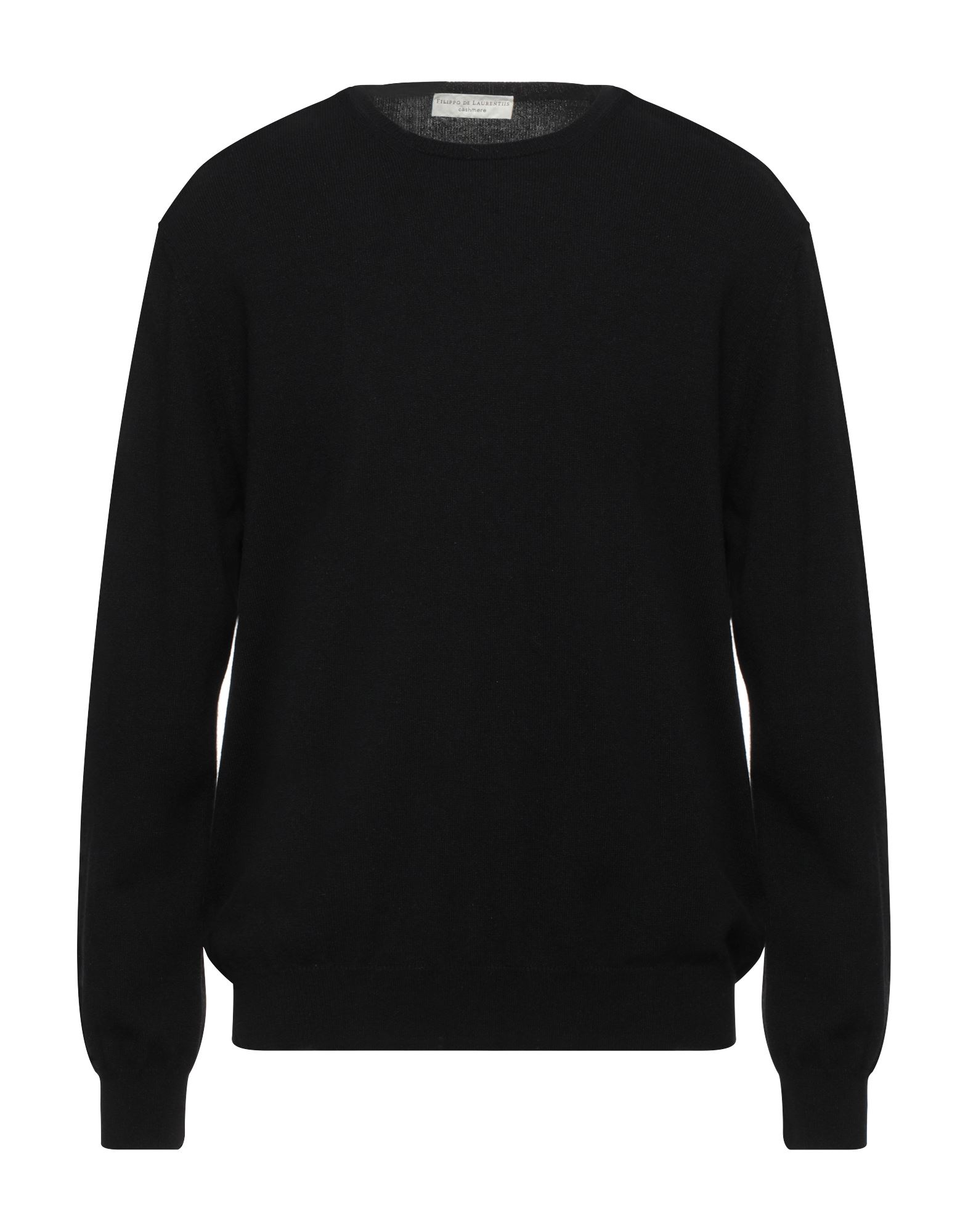 Filippo De Laurentiis Royal Merino Round Neck Pullover In Black