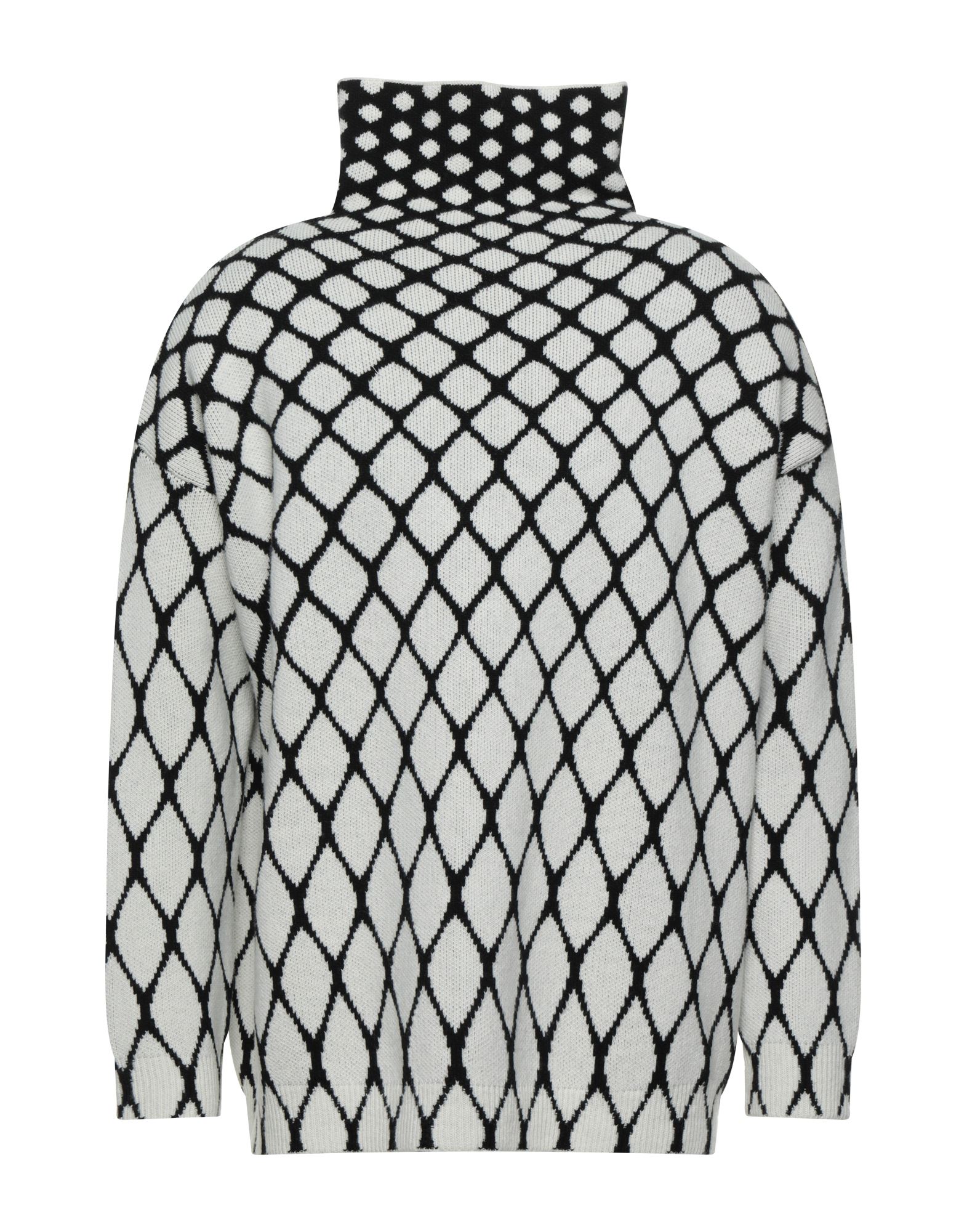 Valentino Oversized Virgin Wool-jacquard Rollneck Sweater In Black