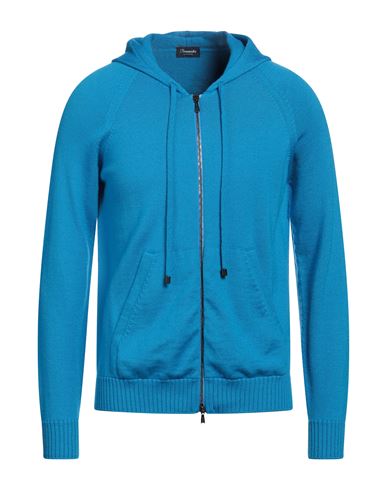 Drumohr Man Sweatshirt Azure Size 48 Merino Wool In Blue