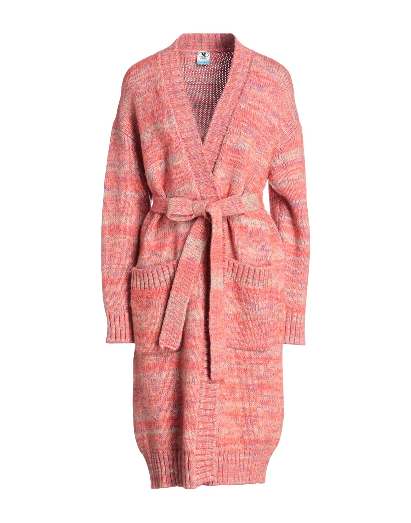 Shop M Missoni Woman Cardigan Coral Size M Cotton, Polyamide, Wool, Cashmere, Polyester In Pink