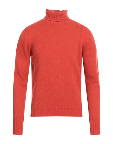 Drumohr Man Turtleneck Tomato Red Size 44 Regenerated Cashmere, Recycled Wool