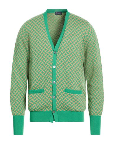Drumohr Man Cardigan Green Size 48 Cashmere