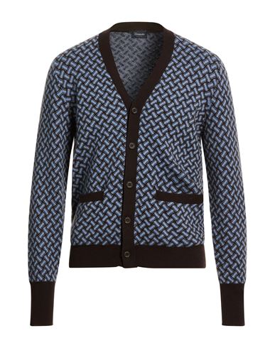 Drumohr Man Cardigan Dark Brown Size 40 Cashmere