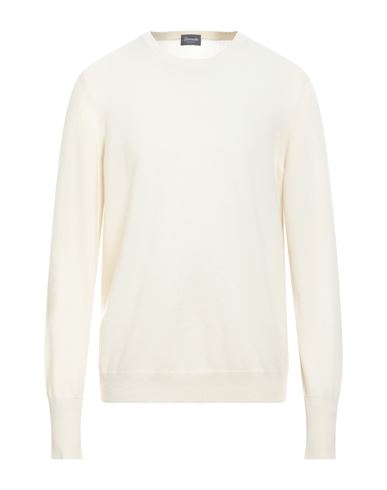 Drumohr Man Sweater Cream Size 44 Cashmere In White