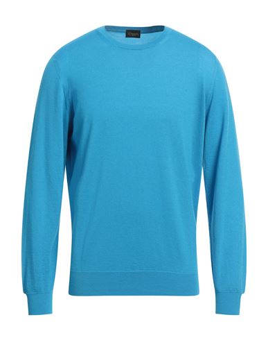 Drumohr Man Sweater Pastel Blue Size 44 Cashmere