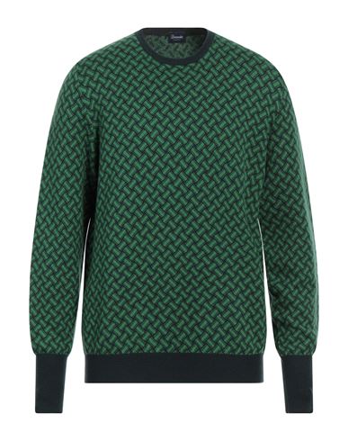 Drumohr Man Sweater Emerald Green Size 44 Cashmere