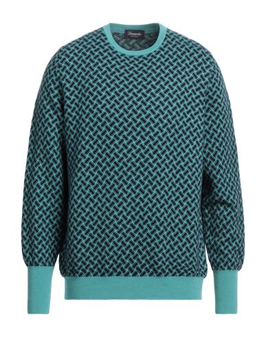 Drumohr Man Sweater Sky Blue Size 46 Cashmere