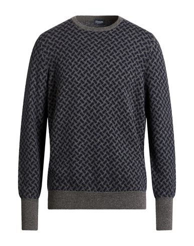 Drumohr Man Sweater Navy Size 36 Cashmere In Blue