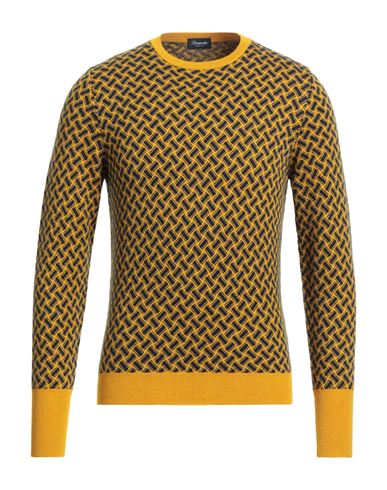 Drumohr Man Sweater Ocher Size 46 Cashmere In Yellow