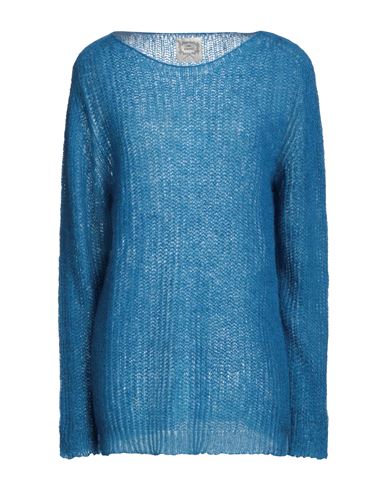 Pink Memories Woman Sweater Blue Size 10 Acrylic, Mohair Wool, Polyamide, Wool
