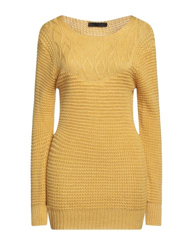 Exte Woman Sweater Mustard Size L/xl Acrylic, Wool In Yellow