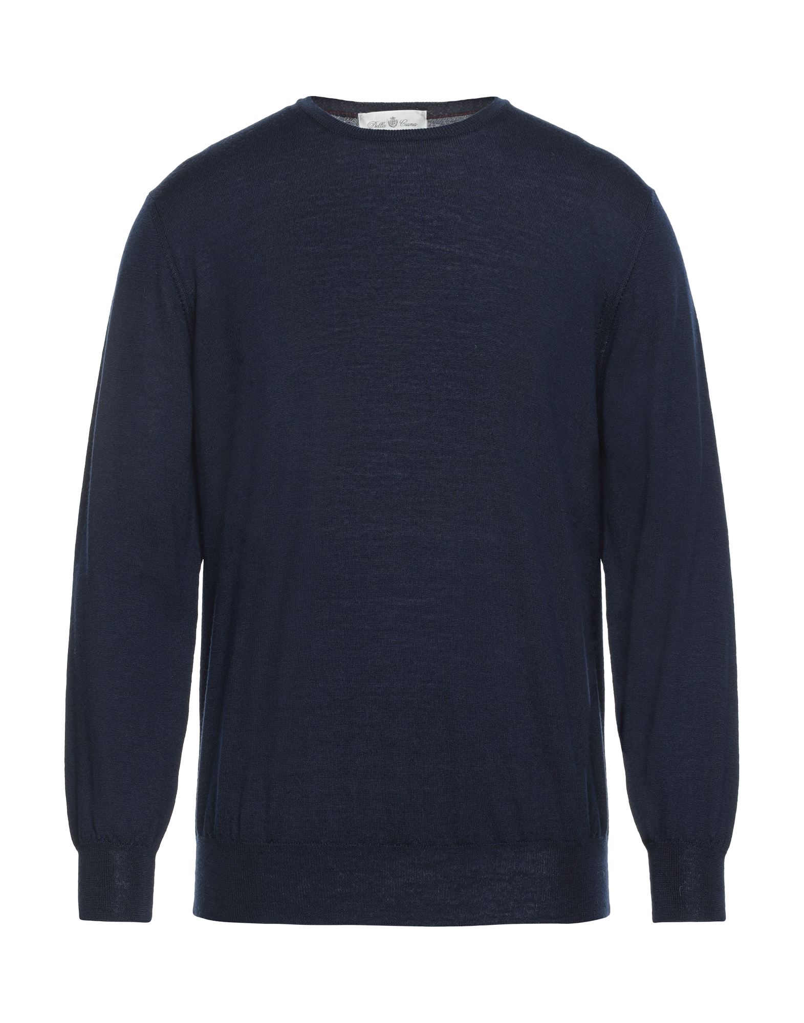 Shop Della Ciana Man Sweater Midnight Blue Size 48 Merino Wool In Dark Blue