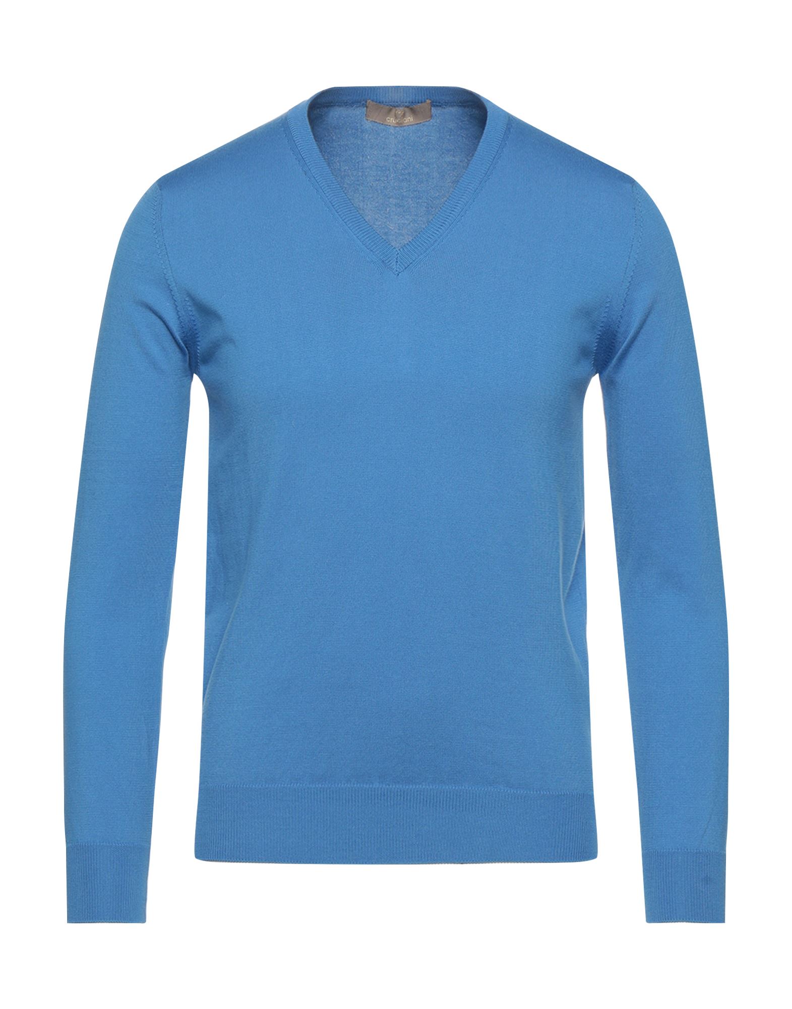 Cruciani Man Sweater Azure Size 40 Cotton In Blue