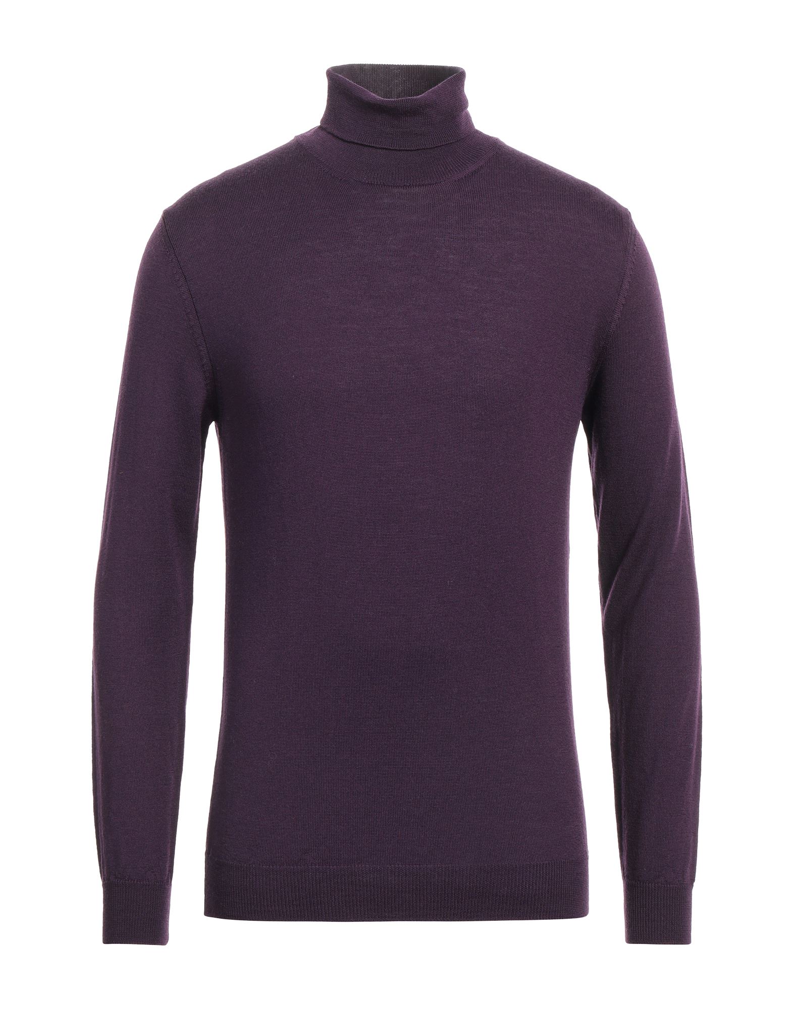 Grey Daniele Alessandrini Turtlenecks In Deep Purple