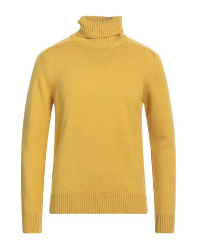 Paolo Pecora Man Turtleneck Ocher Size M Virgin Wool In Yellow