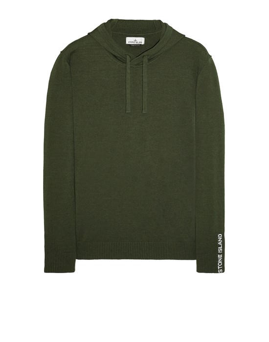  STONE ISLAND 546A8 REFLECTIVE VANISE' LETTERING Sweater Man Olive Green