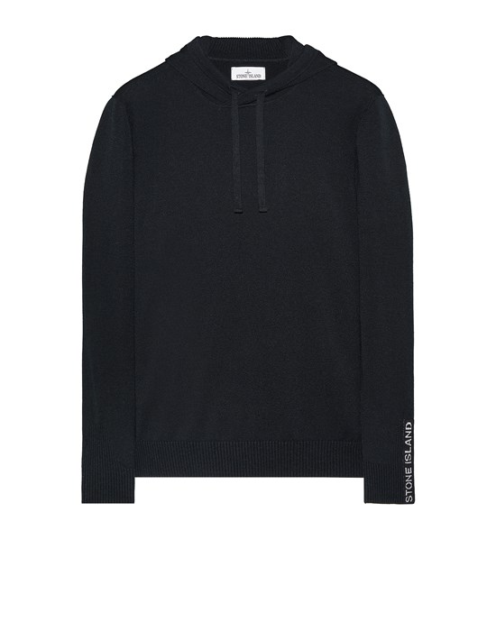  STONE ISLAND 546A8 REFLECTIVE VANISE' LETTERING Sweater Man Black