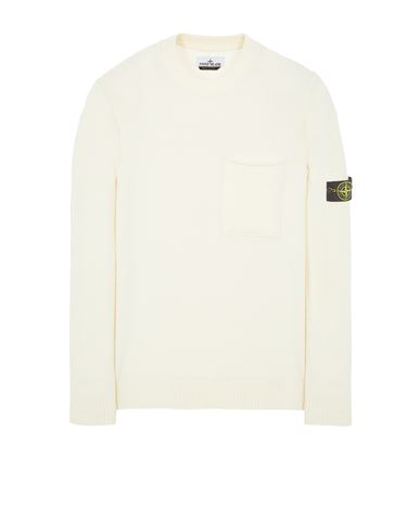 STONE ISLAND 523D2 SOFT COTTON WITH MIX FABRIC  Sweater Man Natural White EUR 263