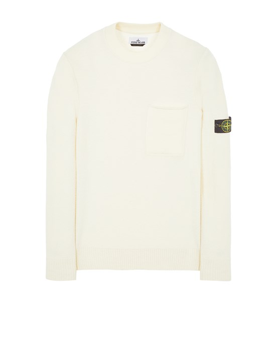  STONE ISLAND 523D2 SOFT COTTON WITH MIX FABRIC  Sweater Man Natural White