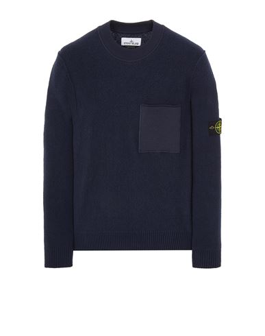 STONE ISLAND 523D2 SOFT COTTON WITH MIX FABRIC  Sweater Man Blue EUR 201