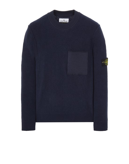  STONE ISLAND 523D2 SOFT COTTON WITH MIX FABRIC  Sweater Man Blue