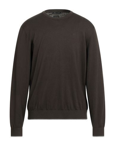 Armani Exchange Man Sweater Military Green Size Xxl Cotton, Cashmere, Polyamide, Elastane In Brown