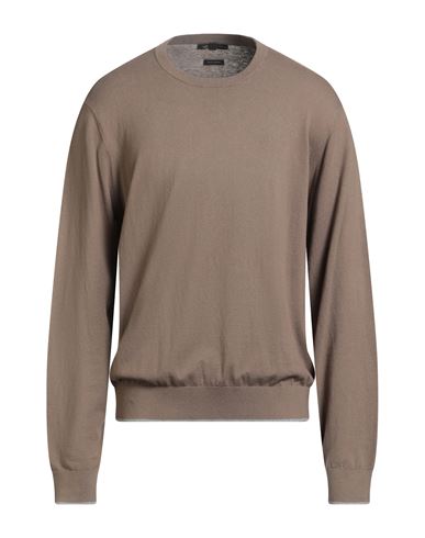 Armani Exchange Man Sweater Khaki Size Xxl Cotton, Cashmere, Polyamide, Elastane In Gray
