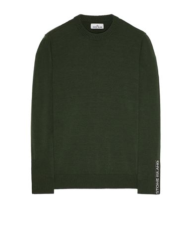 STONE ISLAND 545A8 REFLECTIVE VANISE' LETTERING Sweater Man Olive Green USD 388