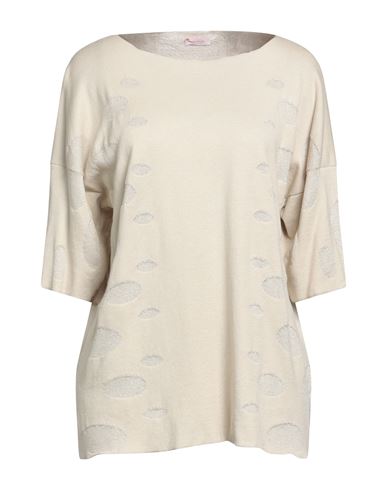Rossopuro Woman Sweater Beige Size M Cotton, Viscose, Polyamide, Polyester