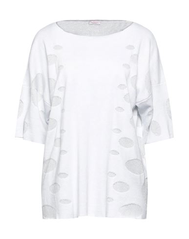 Rossopuro Woman Sweater White Size M Cotton, Viscose, Polyamide, Polyester