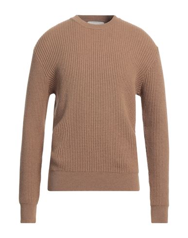 LUCQUES LUCQUES MAN SWEATER CAMEL SIZE 42 POLYAMIDE, VISCOSE, WOOL, CASHMERE 