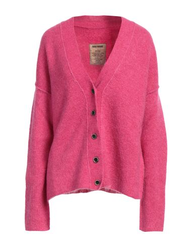 Uma Wang Woman Cardigan Fuchsia Size M Virgin Wool, Mohair Wool, Polyamide, Elastane In Pink
