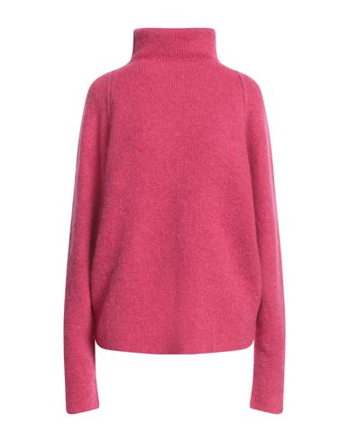 Uma Wang Woman Turtleneck Fuchsia Size L Virgin Wool, Mohair Wool, Polyamide, Elastane In Pink