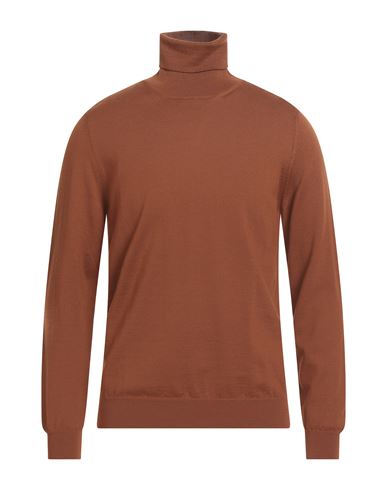 +39 MASQ +39 MASQ MAN TURTLENECK BROWN SIZE L MERINO WOOL 