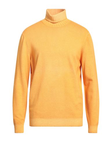 Malo Man Turtleneck Marigold Size 42 Virgin Wool In Yellow