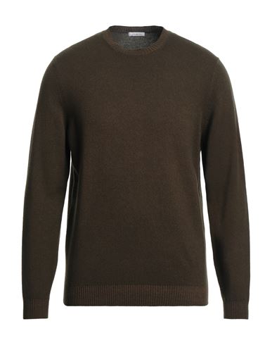 Malo Man Sweater Military Green Size 42 Virgin Wool In Green