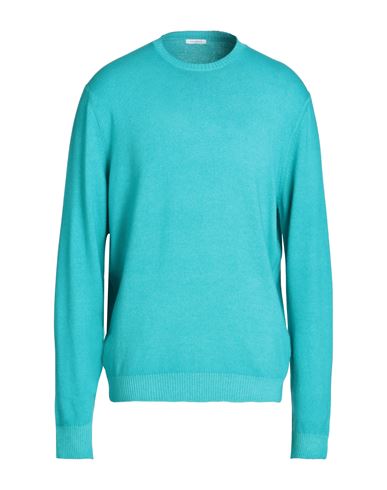 Malo Man Sweater Turquoise Size 46 Virgin Wool In Blue