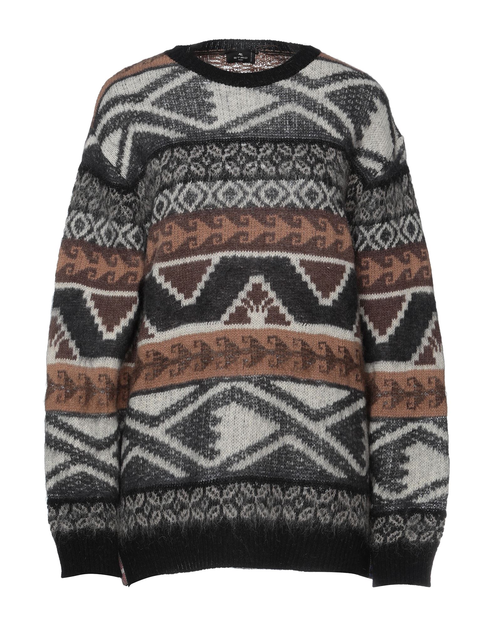 Shop Etro Woman Sweater Steel Grey Size 6 Wool, Alpaca Wool, Mohair Wool, Nylon, Polyester