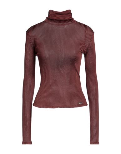 Dsquared2 Woman Turtleneck Brown Size L Silk