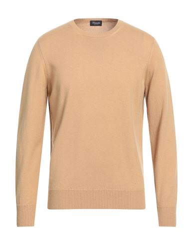 Drumohr Man Sweater Sand Size 44 Cashmere In Beige