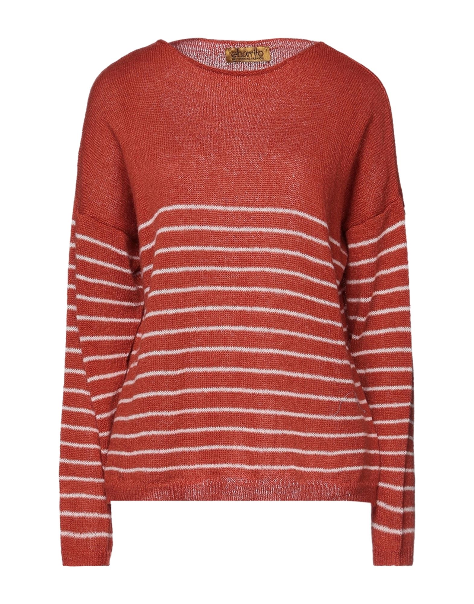 Shop Ebarrito Woman Sweater Rust Size Onesize Acrylic, Polyamide, Wool, Mohair Wool In Red