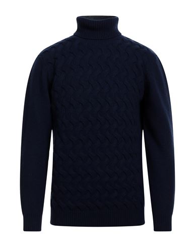 Daniele Alessandrini Man Turtleneck Navy Blue Size 42 Wool, Polyamide