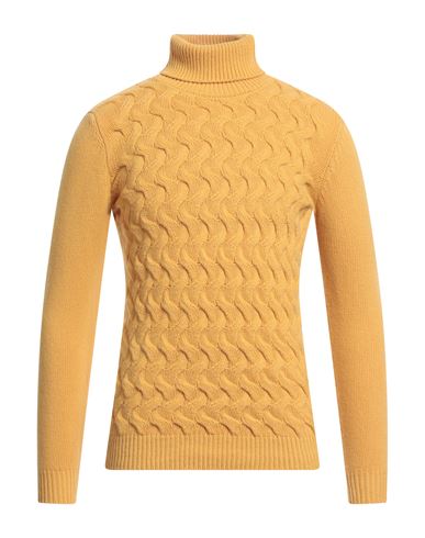 Daniele Alessandrini Man Turtleneck Yellow Size 36 Wool, Polyamide