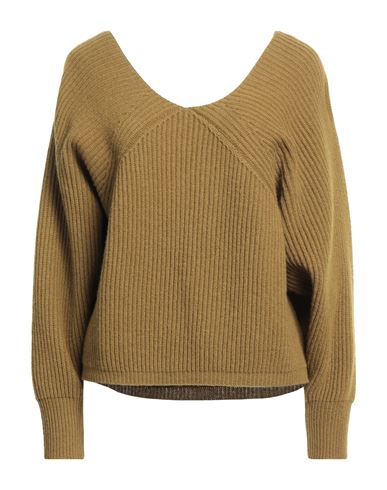 Tela Woman Sweater Khaki Size L Wool In Beige