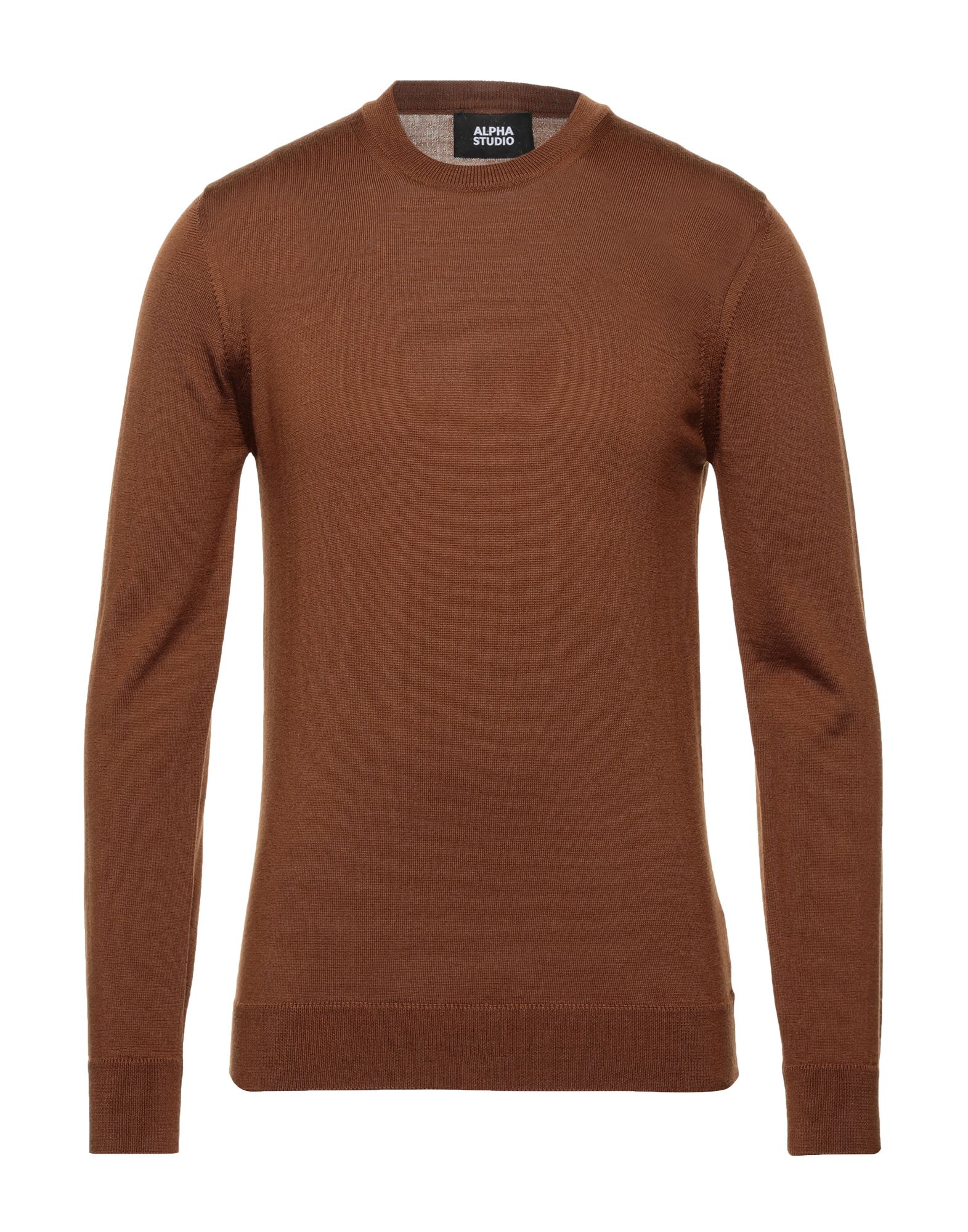 ALPHA STUDIO ALPHA STUDIO MAN SWEATER BROWN SIZE 44 MERINO WOOL