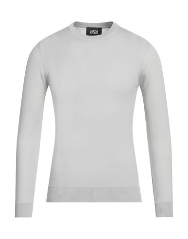 Alpha Studio Man Sweater Light Grey Size 46 Merino Wool